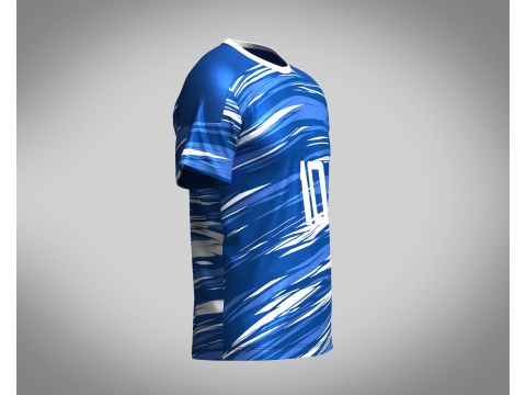 Soccer Multi color Blue Jersey Player-10 3D 模型