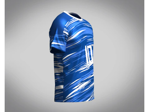 Soccer Multi color Blue Jersey Player-10 3D Model