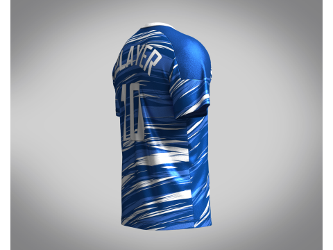 Soccer Multi color Blue Jersey Player-10 3D 模型