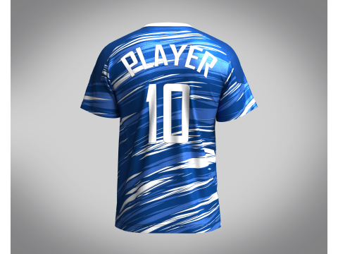 Soccer Multi color Blue Jersey Player-10 3D 模型