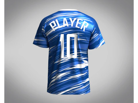 Soccer Multi color Blue Jersey Player-10 3D Model