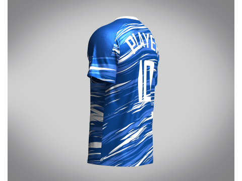 Soccer Multi color Blue Jersey Player-10 3D 模型