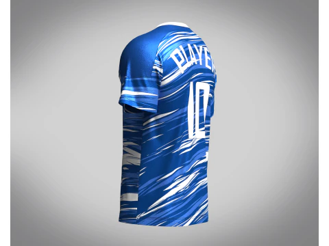 Soccer Multi color Blue Jersey Player-10 3D Model