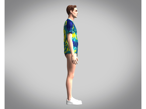 Soccer Neon Yellow with multi color Jersey Player-10 Modello 3D