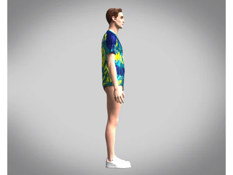 Soccer Neon Yellow with multi color Jersey Player-10 3D Model