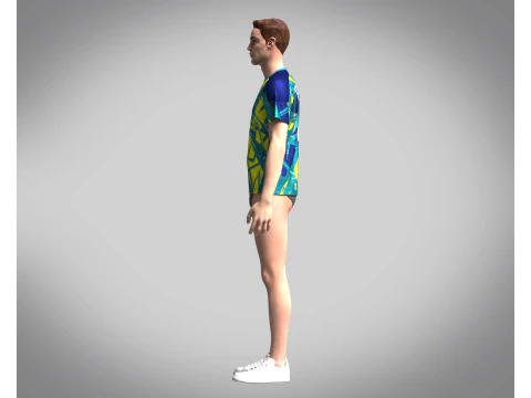 Soccer Neon Yellow with multi color Jersey Player-10 3D Model