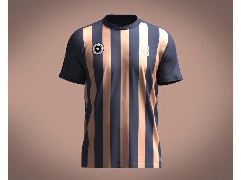 Soccer Navy Blue jersey Player 03 3D Model