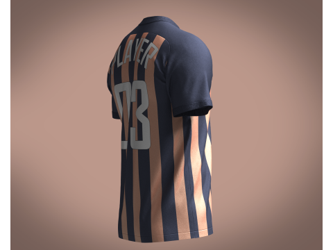 Soccer Navy Blue jersey Player 03 3D Model