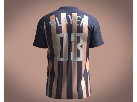 Soccer Navy Blue jersey Player 03 3D Model