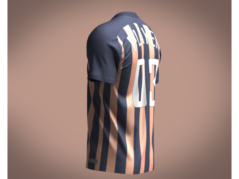 Soccer Navy Blue jersey Player 03 3D Model