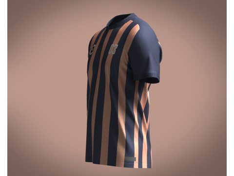 Soccer Navy Blue jersey Player 03 3D Model