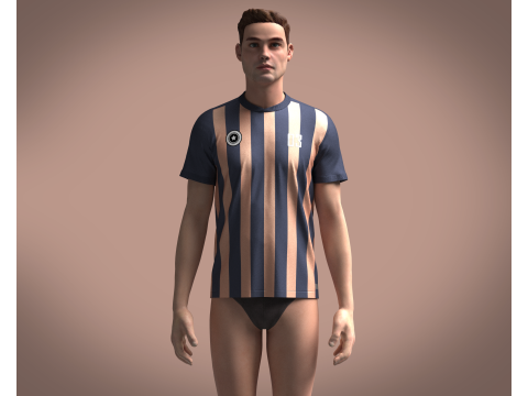 Soccer Navy Blue jersey Player 03 3D Model
