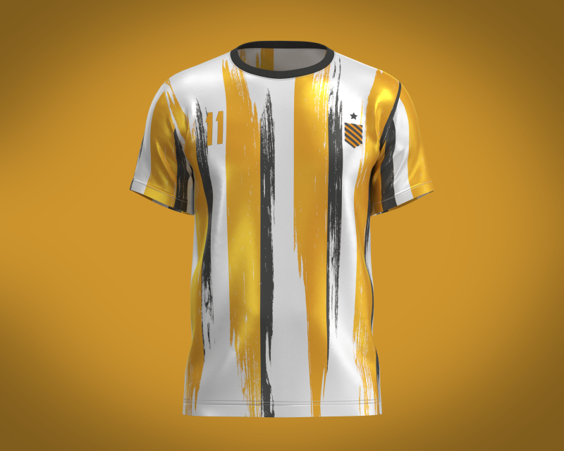 Soccer Orange Sports Jersey Player-11 3D Модель .c4d .max .obj .3ds .fbx .stl .blend 
