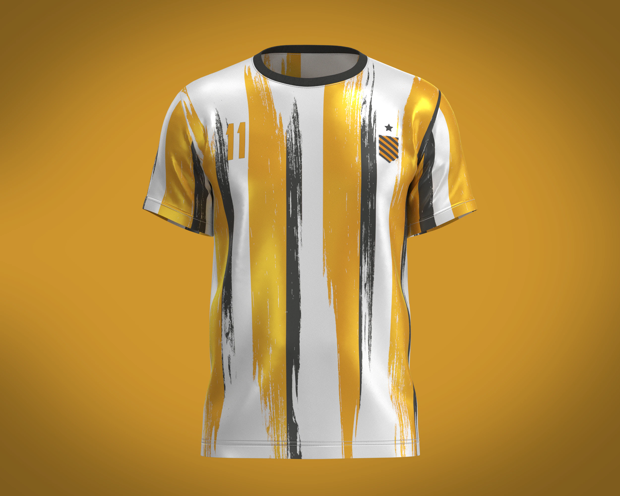 Soccer Orange Sports Jersey Player-11 3D Model .c4d .max .obj .3ds .fbx .stl .blend 