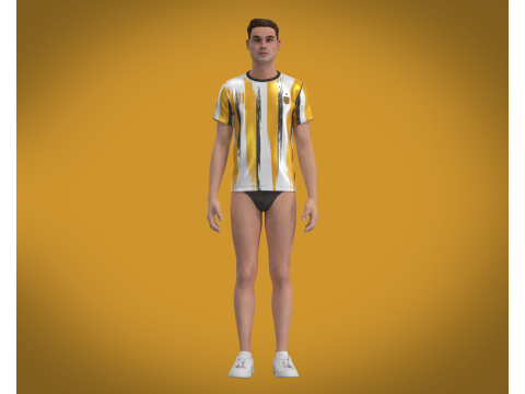 Soccer Orange Sports Jersey Player-11 3D Модель