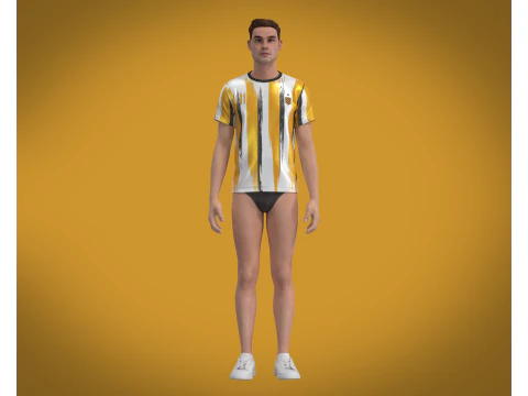 Soccer Orange Sports Jersey Player-11 3D Model