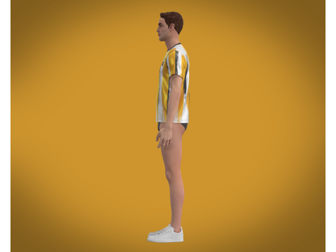 Soccer Orange Sports Jersey Player-11 3D Модель