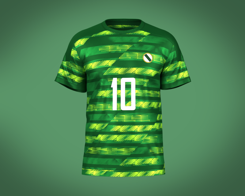 Soccer Printed Green Jersey Player-10 3Dモデル .c4d .max .obj .3ds .fbx .stl .blend 