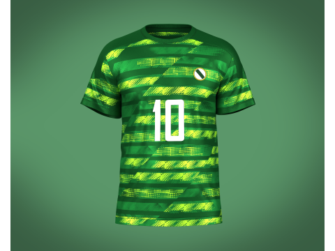 Soccer Printed Green Jersey Player-10 3D Model