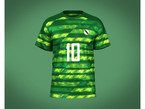 Pemain Jersey Hijau Cetak Sepak Bola-10 Model 3D