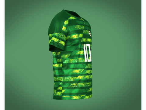 Soccer Printed Green Jersey Player-10 3Dモデル