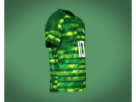 Soccer Printed Green Jersey Player-10 3D Model