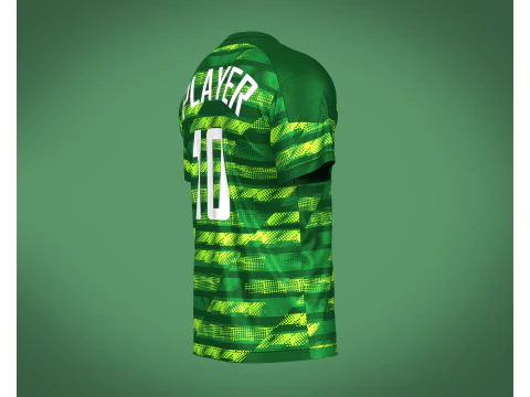 Soccer Printed Green Jersey Player-10 3D Model