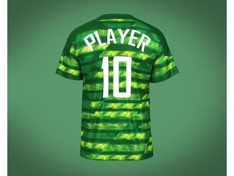 Soccer Printed Green Jersey Player-10 3Dモデル