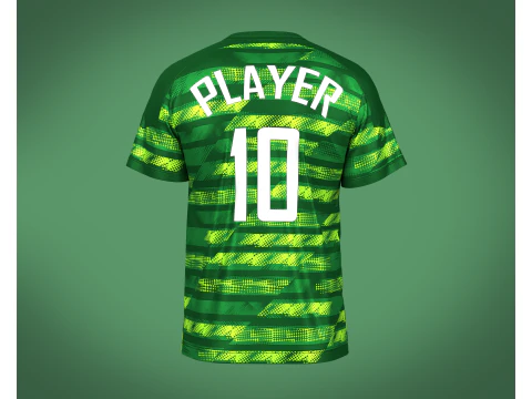 Soccer Printed Green Jersey Player-10 3D Model