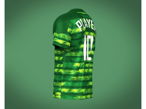 Soccer Printed Green Jersey Player-10 3Dモデル