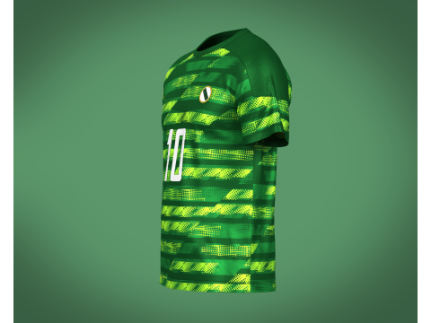 Soccer Printed Green Jersey Player-10 3Dモデル
