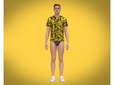 Soccer Printed jersey Player-06 3D Model