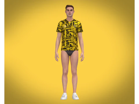 Soccer Printed jersey Player-06 3D Model