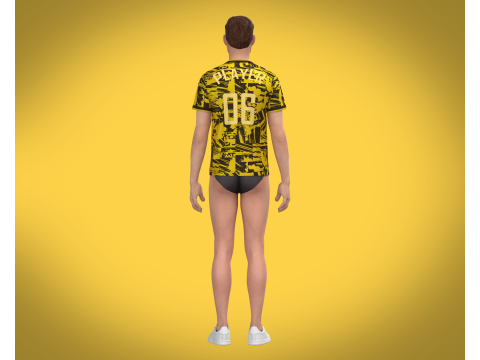 Soccer Printed jersey Player-06 3D Model