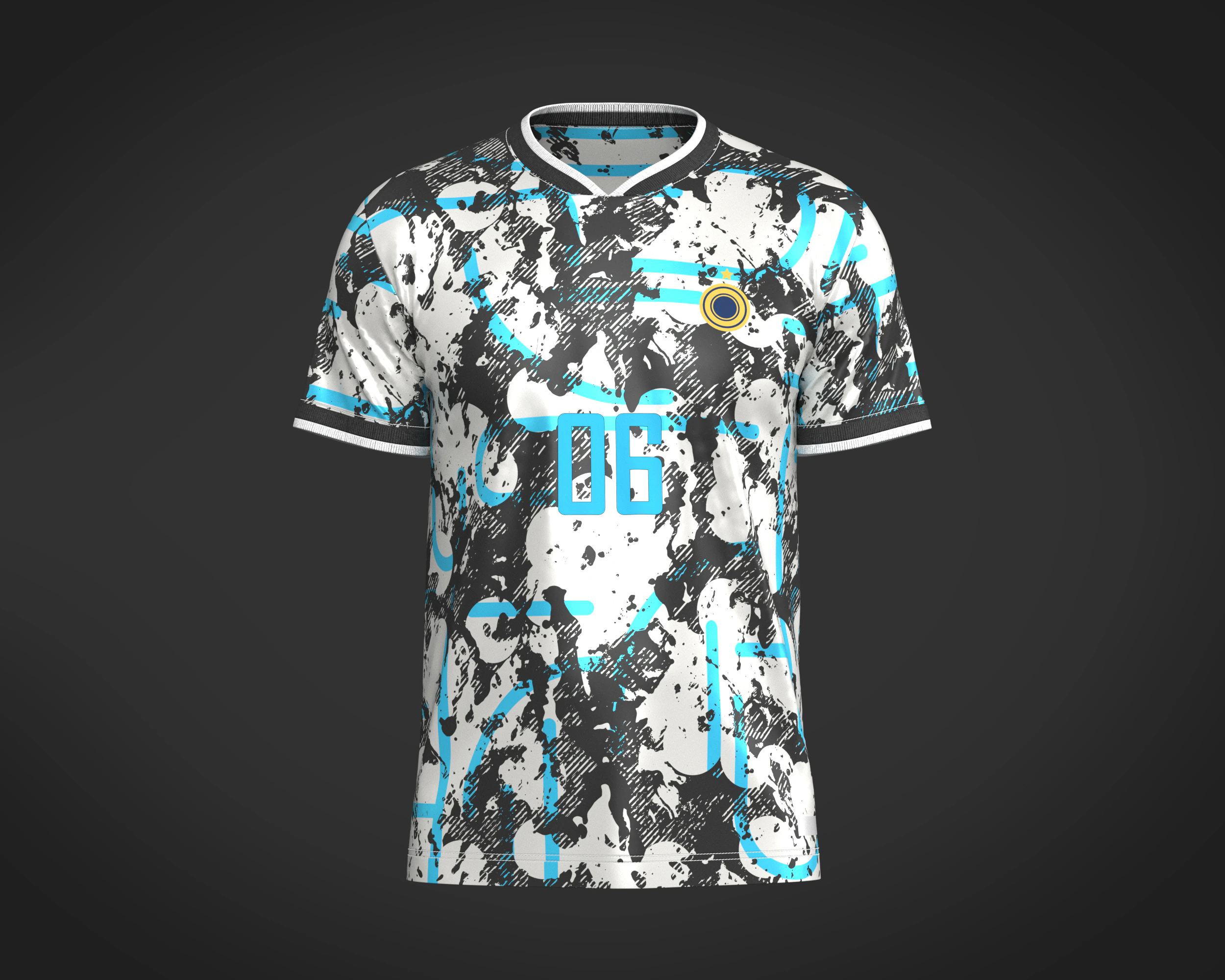 Soccer Printed jersey Player-06 V2 3D Model .c4d .max .obj .3ds .fbx .stl .blend 