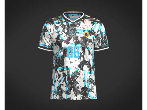 축구 프린트 저지 Player-06 V2 3D 모델