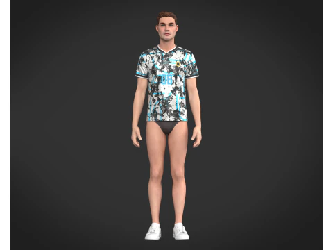 Soccer Printed jersey Player-06 V2 3D Model