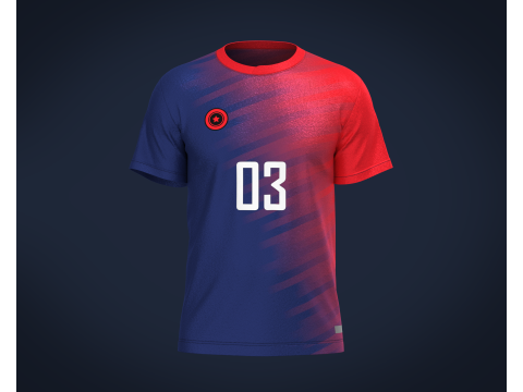 Soccer Red Blue Jersey Player-03 3D 模型