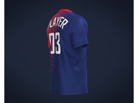 Soccer Red Blue Jersey Player-03 Modèle 3D