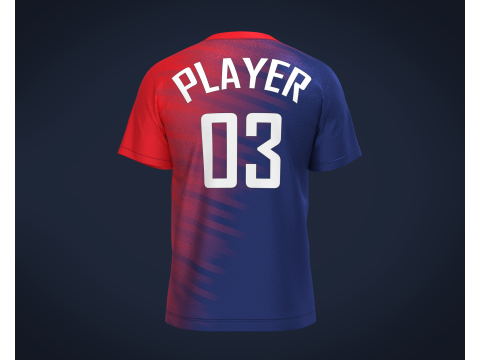 Soccer Red Blue Jersey Player-03 Modèle 3D