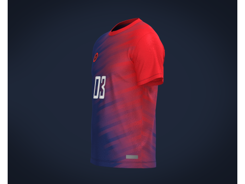 Soccer Red Blue Jersey Player-03 Modèle 3D