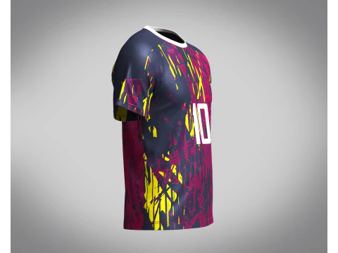 Soccer Purple Jersey Player-10 3D Model
