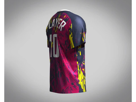 Soccer Purple Jersey Player-10 3D Model
