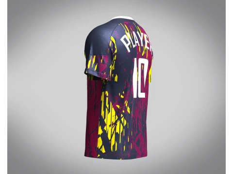 Soccer Purple Jersey Player-10 3D Model