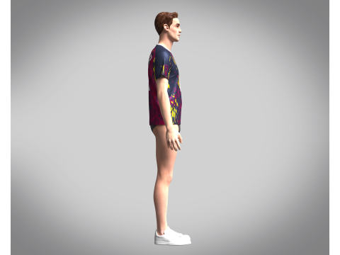 Soccer Purple Jersey Player-10 3Dモデル