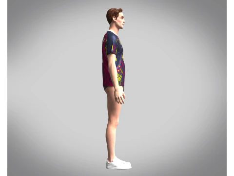 Soccer Purple Jersey Player-10 3D Model
