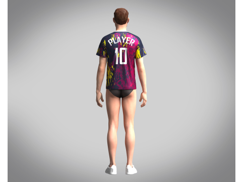 Soccer Purple Jersey Player-10 3Dモデル