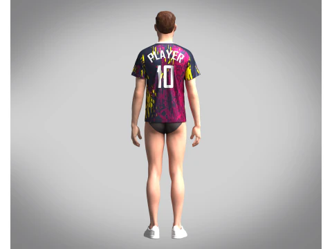 Soccer Purple Jersey Player-10 3D Model