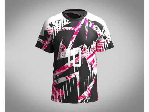 Soccer Black with multi color Jersey Player-10 3D Model