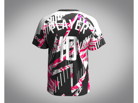 Soccer Black with multi color Jersey Player-10 3D Model